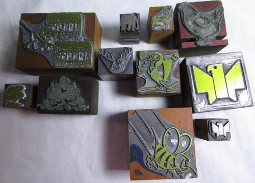 Letter press wood - block, stamps