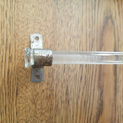 Antique glass towel rod rack - glass,