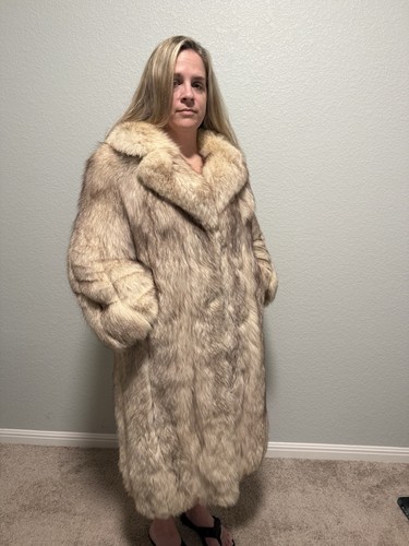Blue fox fur - coat, length