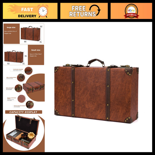 Vintage leather storage trunk - storage,