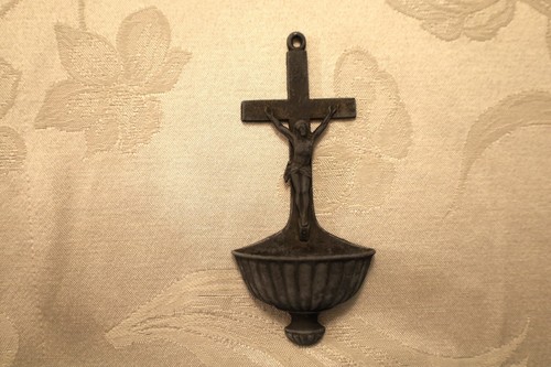 Vintage holy water font - water,