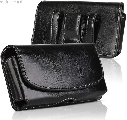 Men leather cell phone pouch - men's,