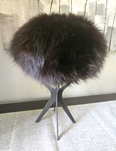 Black fox fur hat fully - fox,