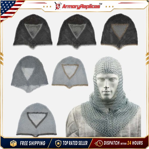 Battle ready chain mail coif - chain,