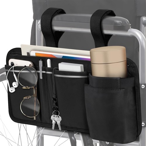 Wheelchair side storage bag - wheelchair,