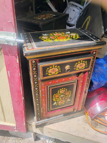 Antique hand painted floral - hand-painted,