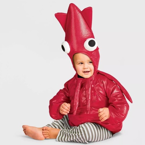 Baby boys girls red squid - boys,