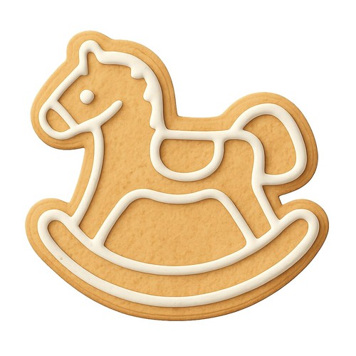 Antique rocking horse cookie - horse,