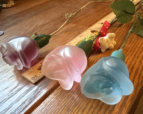 Vintage frosted glass rose - frosted,