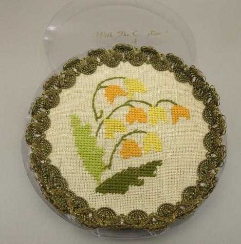 Vtg hand embroidered ribbon - 4",