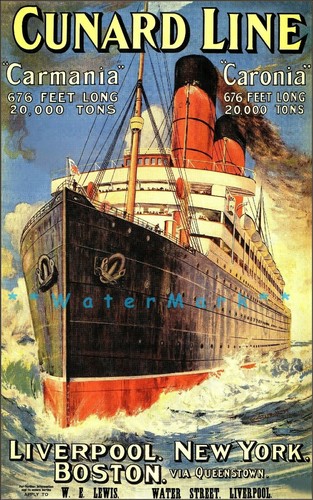 Cunard ship line - line, 1905