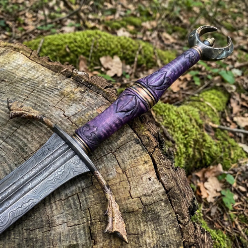 Hand forged damascus sword - forged,