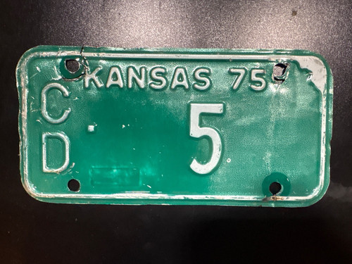 1975 kansas motorcycle license - motorcycle,