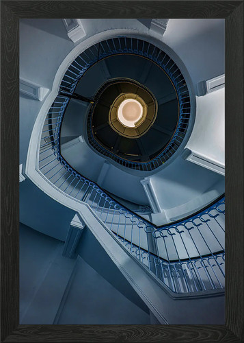 Decorated spiral staircase