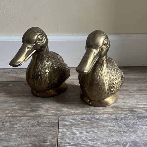 Pair vintage brass - vintage, duck