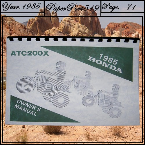 1985 honda atc200x owner - 1985,