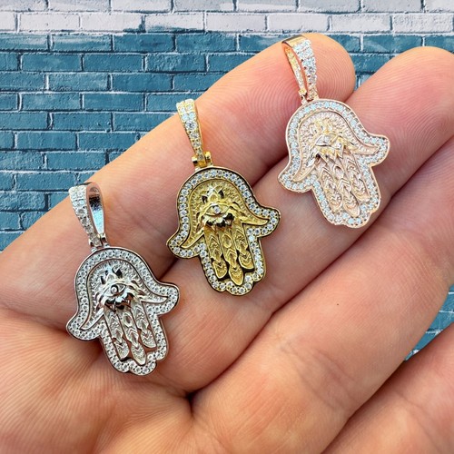 Small moissanite hamsa hand - small,