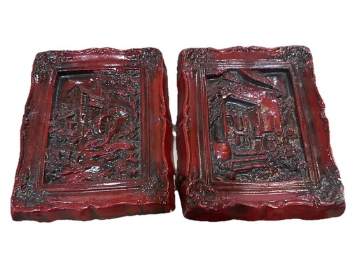 Vintage asian red lacquer wall - red,