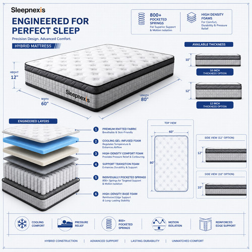 Hybrid memory foam mattress - hybrid,