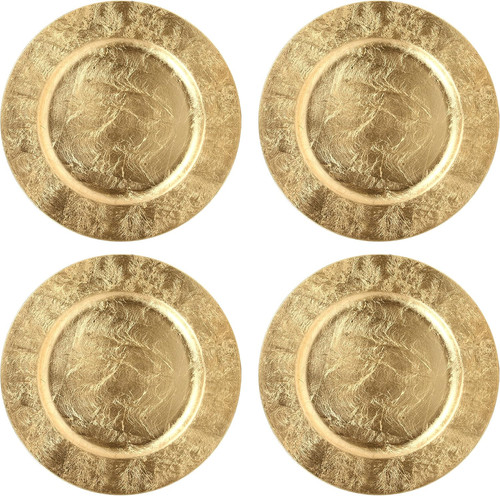 Gold plastic charger plates - charger,