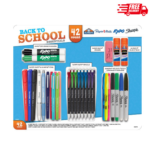 Back school supplies - back, to