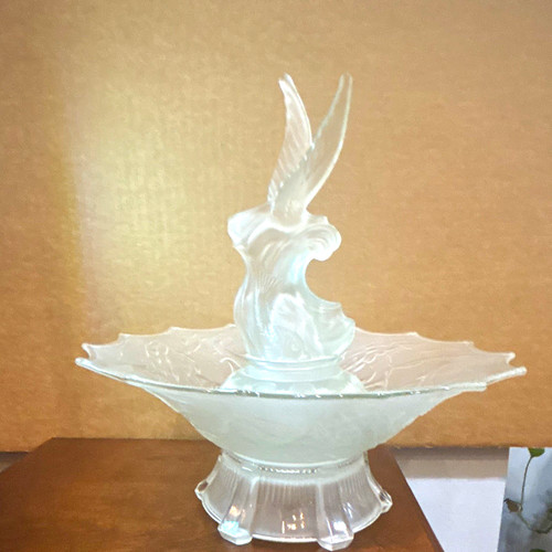 Frosted clear glass pedestal - glass,