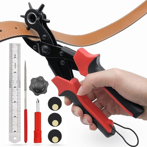 Leather hole punch belt - leather,