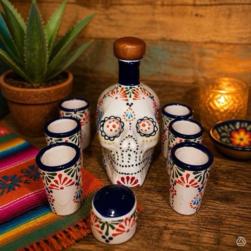 Skull decanter shot glasses - shot,