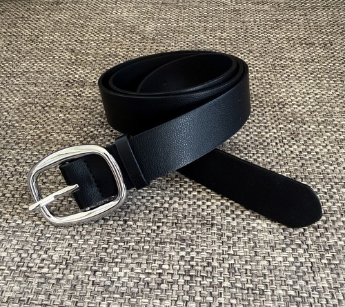 Black leather belt sz - black,