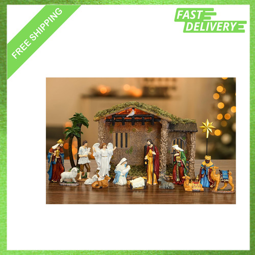 Lighted nativity set resin - lighted,