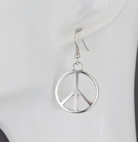 Peace sign earrings - earrings, dangle