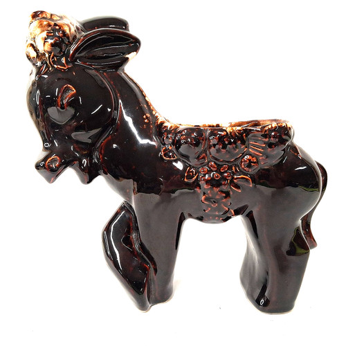 Vintage ceramic donkey - vintage, planter