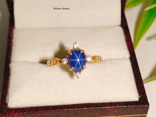 Blue lindy star sapphire ring - lindy,
