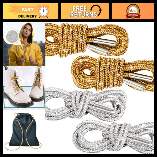 Glitter rhinestone shoe laces - glitter,