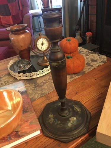 Antique solid wood candle - ,