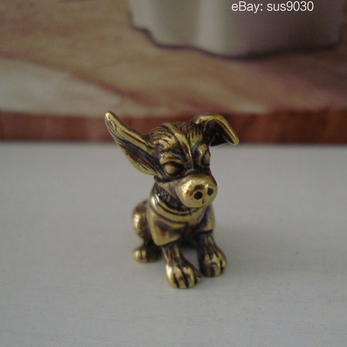 Vintage brass cute puppy dog - cute,