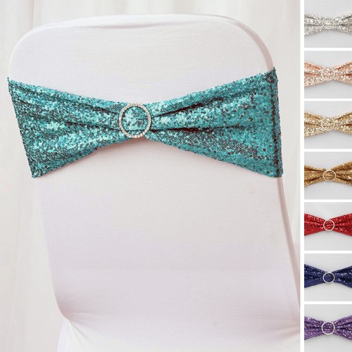 Spandex sequined chair sashes - sequined,
