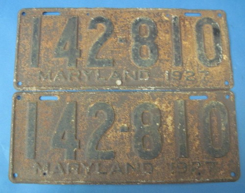 1927 maryland license plates - 1927,