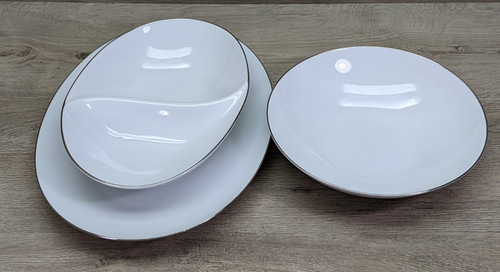 Sango silver snow 3pc serving - 3pc,