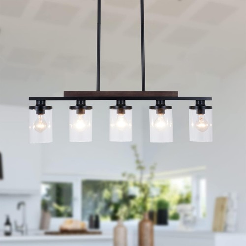 Rustic wood chandelier - chandelier, 5-light