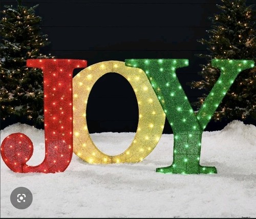 Lighted joy christmas - christmas, yard