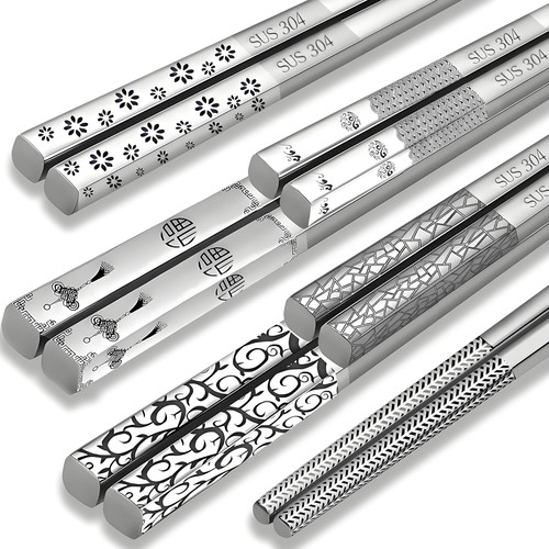 Stainless steel chopsticks - steel, 5