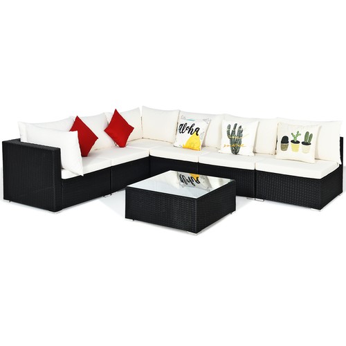 Patiojoy 7pcs rattan sofa set - sofa,