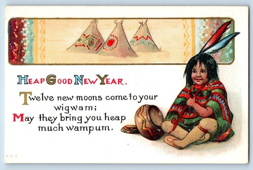 New year postcard indian - postcard,