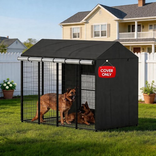 Covered dog kennel - covered,