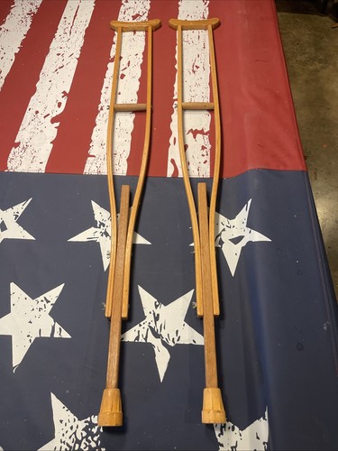 Wooden crutches vintage - wooden, 48"