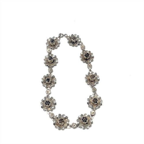 Sterling silver flower link - flower,