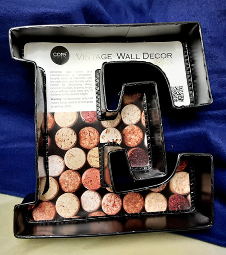 Wine letter cork holder art - cork,