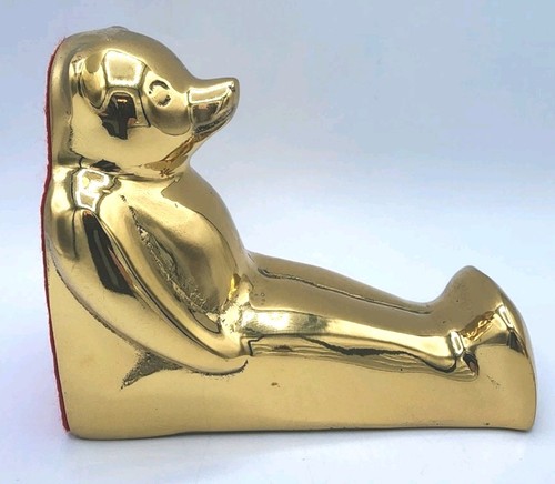 Brass bookend bear polished - brass,