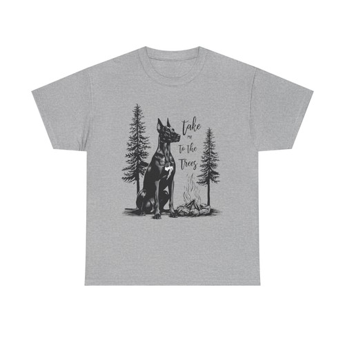 Doberman camping shirt - camping, t-shirt